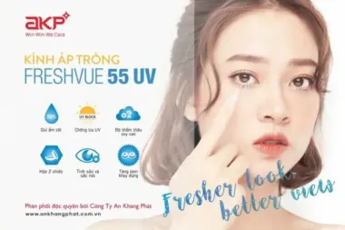 Kính Áp Tròng Trong Suốt FreshVue 55UV Clear 3 Tháng Chính Hãng Date Mới