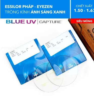 Tròng Kính Chống Ánh Sáng Xanh Blue Uv Eyezen Start/ Eyezen Boost Váng Prevencia/Rock/Sapphire Essilor