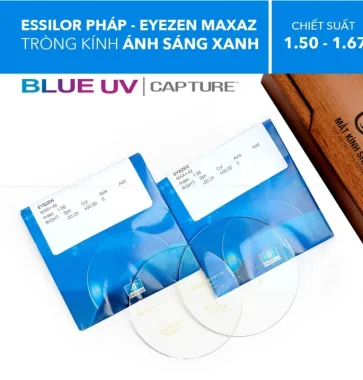 Tròng Kính Chống Ánh Sáng Xanh Blue Uv Eyezen Start/ Eyezen Boost Váng Maxaz Essilor
