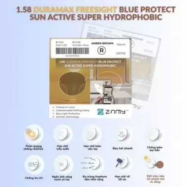 1.58 DURAMAX FREESIGHT BLUE PROTECT SUN ACTIVE SUPER HYDROPHOBIC (AMBER BROWN)