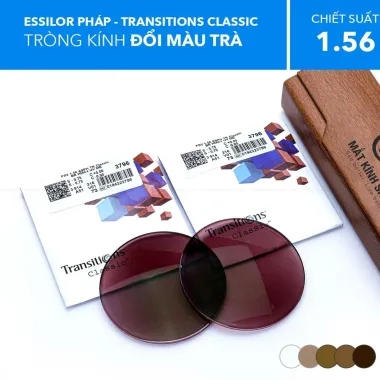 Tròng Kính Đổi Màu Trà/Khói Transitions Classic Essilor 1.56