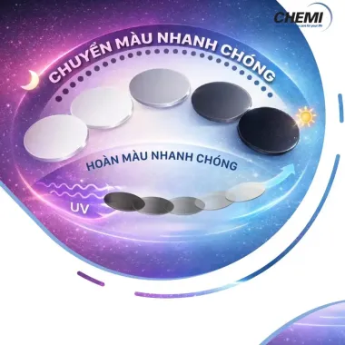 Chemi Photo Aid 1.60 Tròng Kính Đổi Màu Chống Ánh Sáng Xanh – Chính Hãng