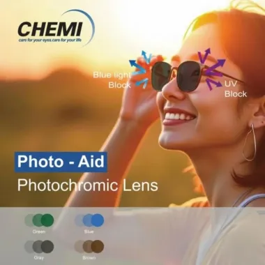 Chemi Photo Aid 1.60 Tròng Kính Đổi Màu Chống Ánh Sáng Xanh – Chính Hãng