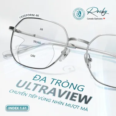 Đa Tròng Rocky Ultraview 1.61 Freeform 4K Chống Ánh Sáng Xanh Chính Hãng