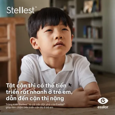 Tròng Kính Kiểm Soát Tiến Triển Cận Thị Stellest Essilor 1.59 Airwear