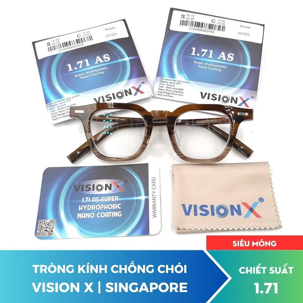 Tròng kính siêu mỏng VisionX 1.71 AS