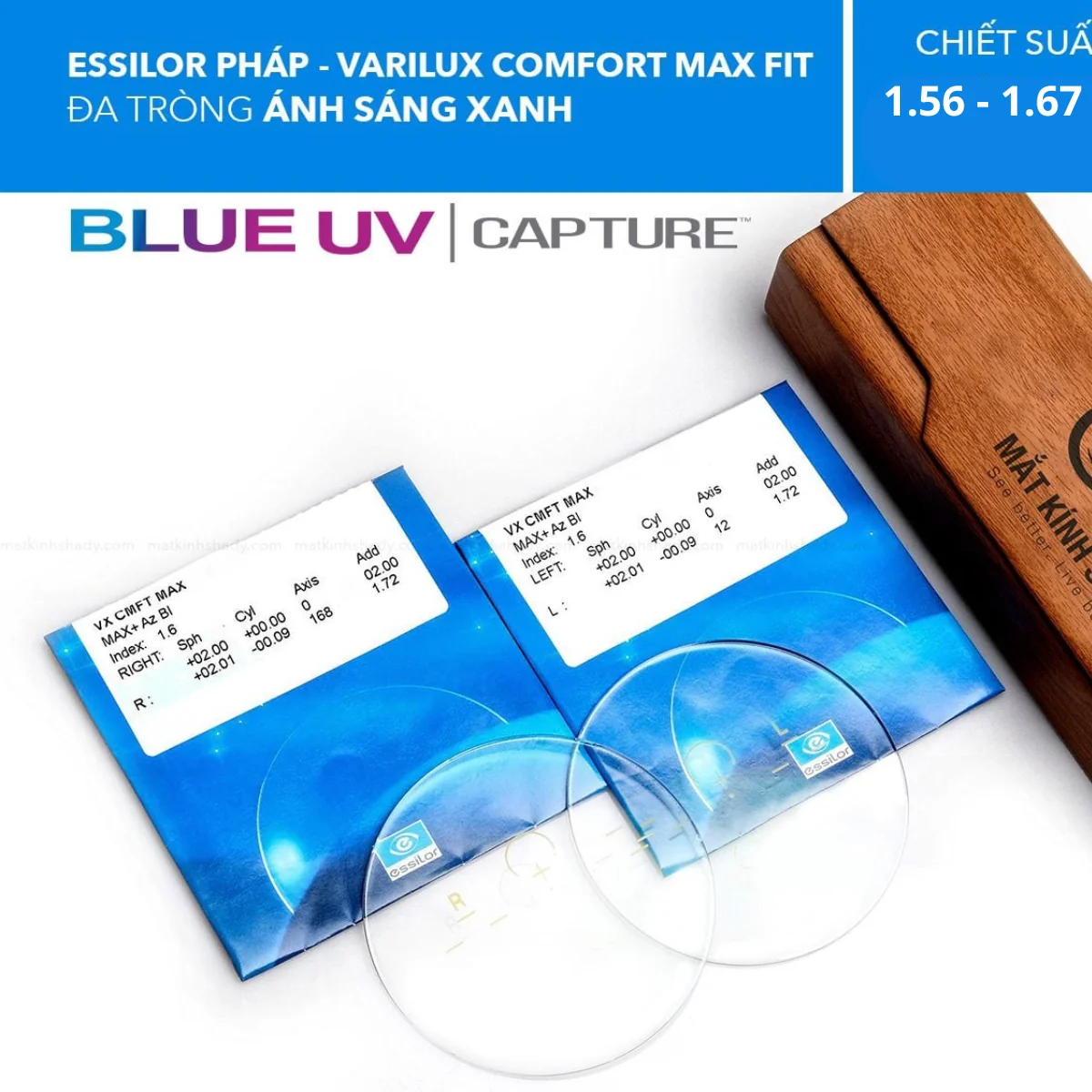 Đa Tròng Chống Ánh Sáng Xanh Varilux Comfort Max Fit Essilor