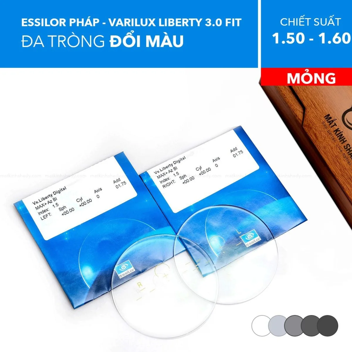 Đa Tròng Chống Ánh Sáng Xanh Blue Uv Varilux Liberty 3.0 Fit Essilor