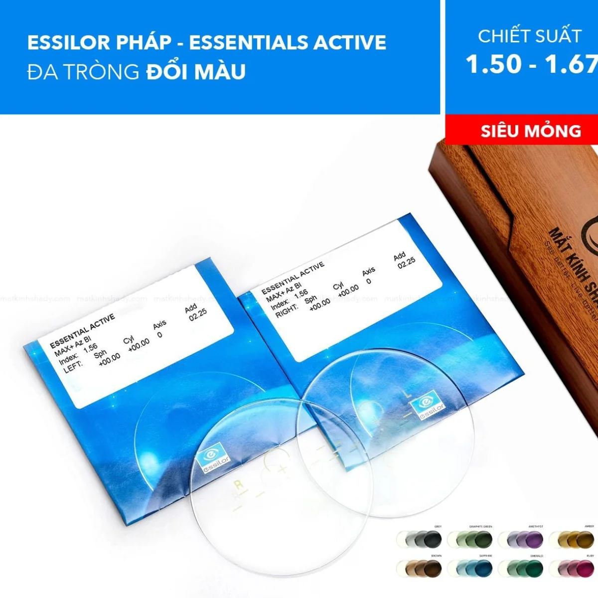 Đa Tròng Đổi Màu Transitions Gen S Essentials Active Essilor