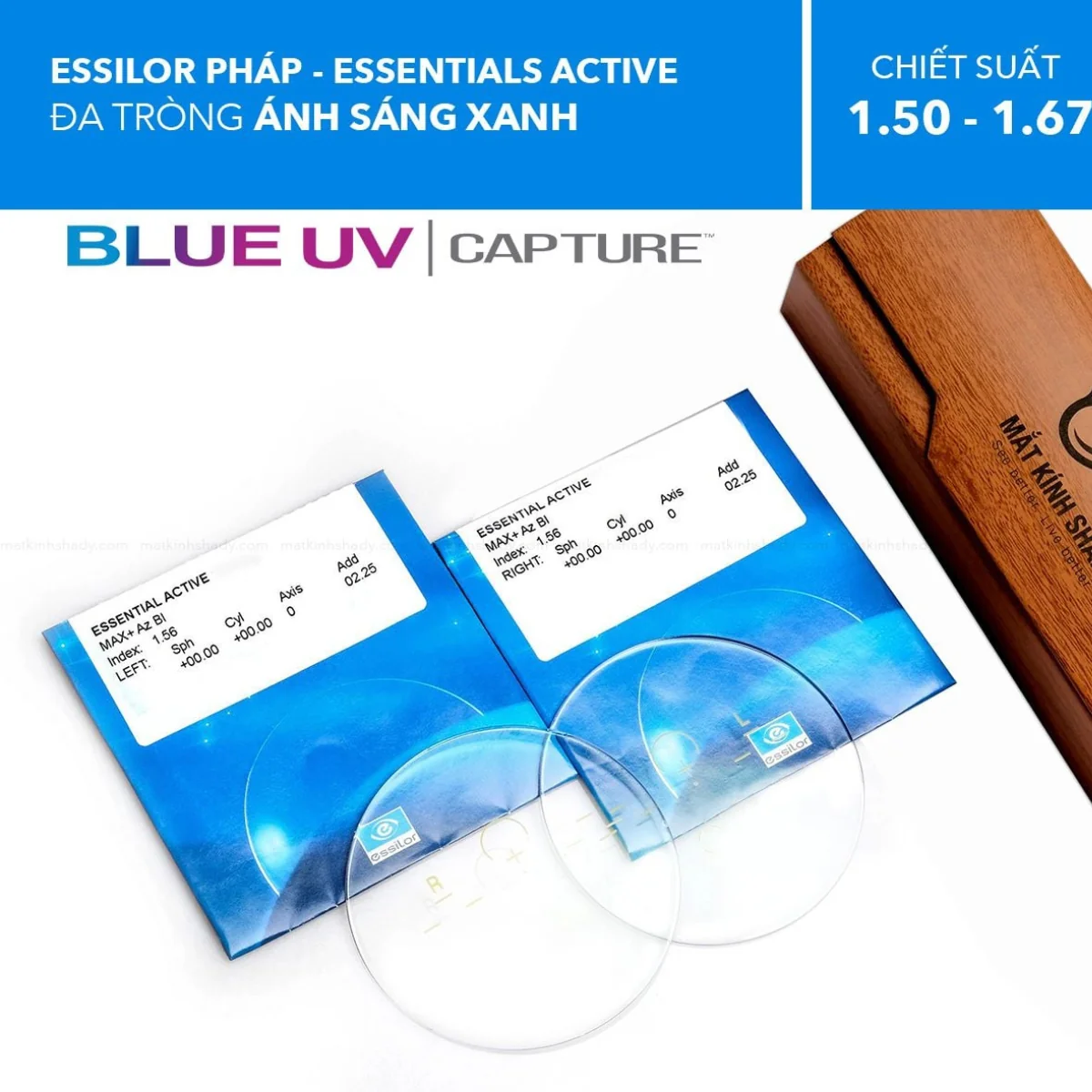 Đa Tròng Chống Ánh Sáng Xanh Blue Uv Essentials Active Essilor