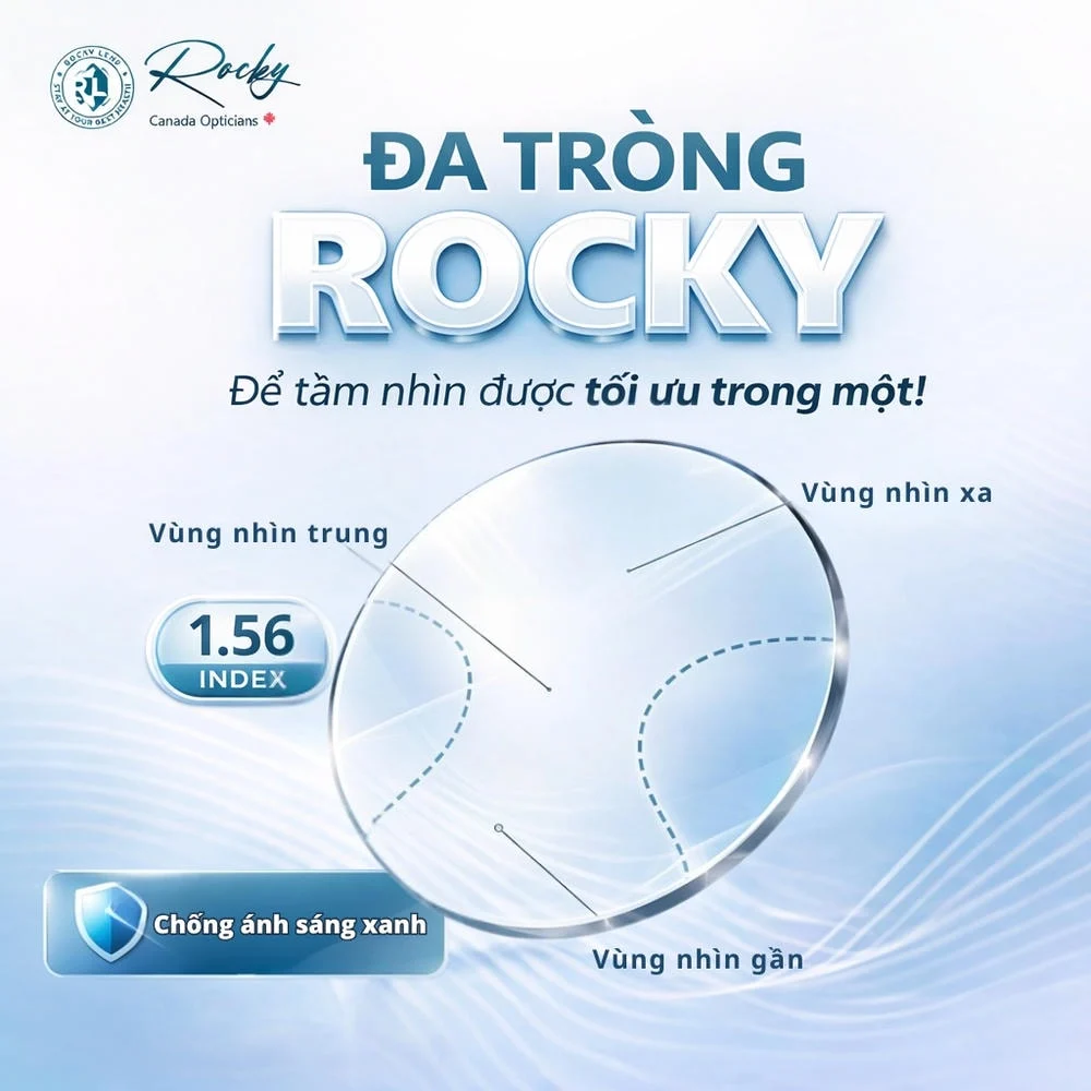 Đa Tròng Rocky Digital 1.56 Chống Ánh Sáng Xanh Chính Hãng