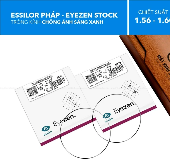 Tròng Kính Chống Ánh Sáng Xanh Eyezen Start Stock Essilor