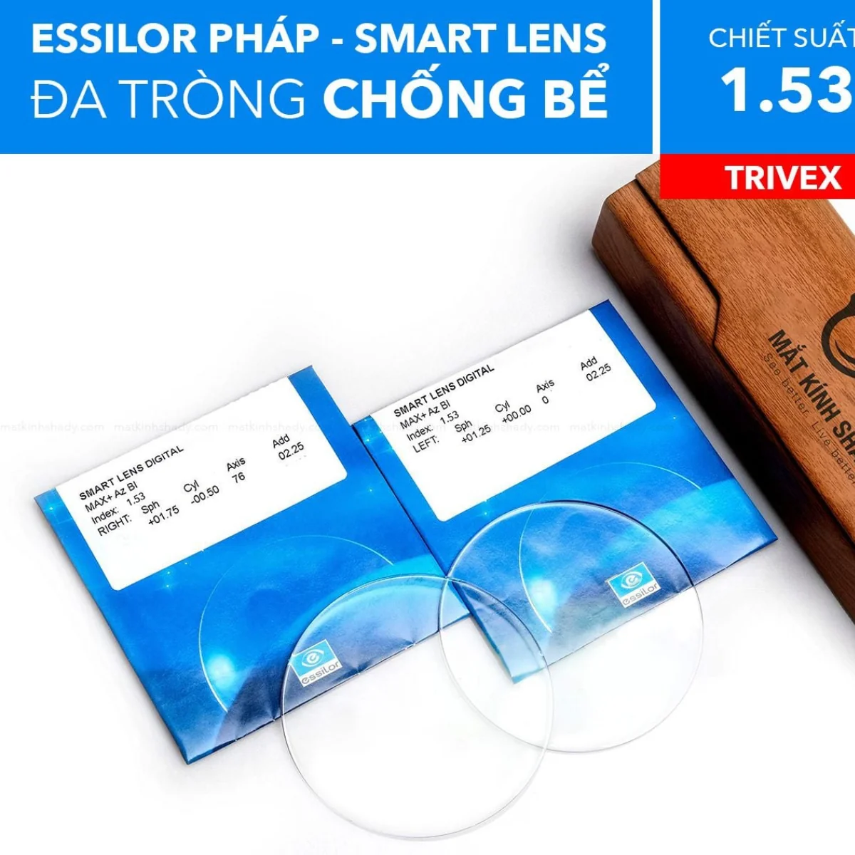 Đa Tròng Chống Bể Smart Lens Essilor 1.53 Trivex