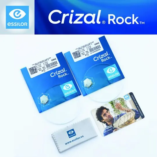 Tròng Kính Chống Ánh Sáng Xanh Blue UV Crizal® Rock™ Essilor 1.56