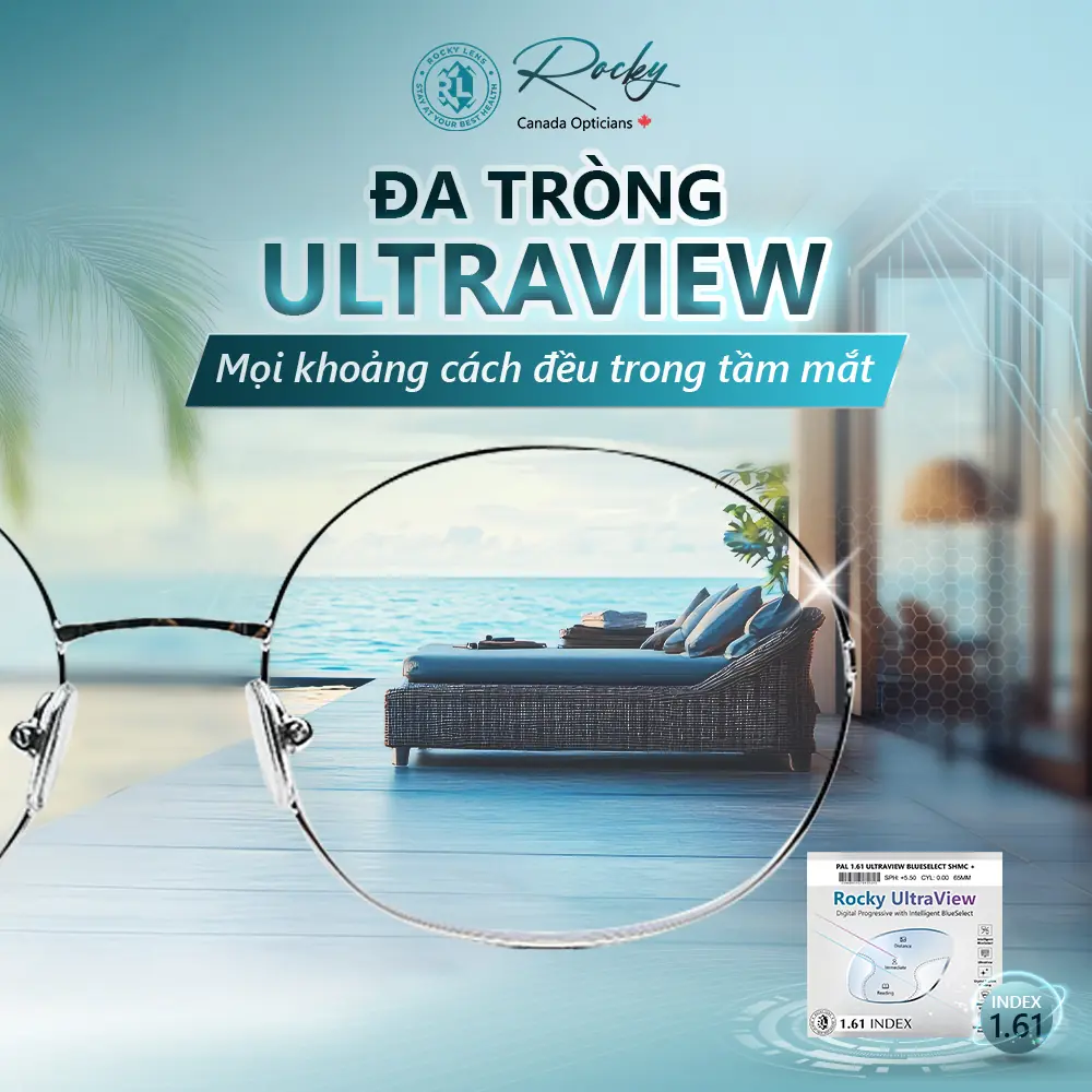 Đa Tròng Rocky Ultraview 1.61 Freeform 4K Chống Ánh Sáng Xanh Chính Hãng