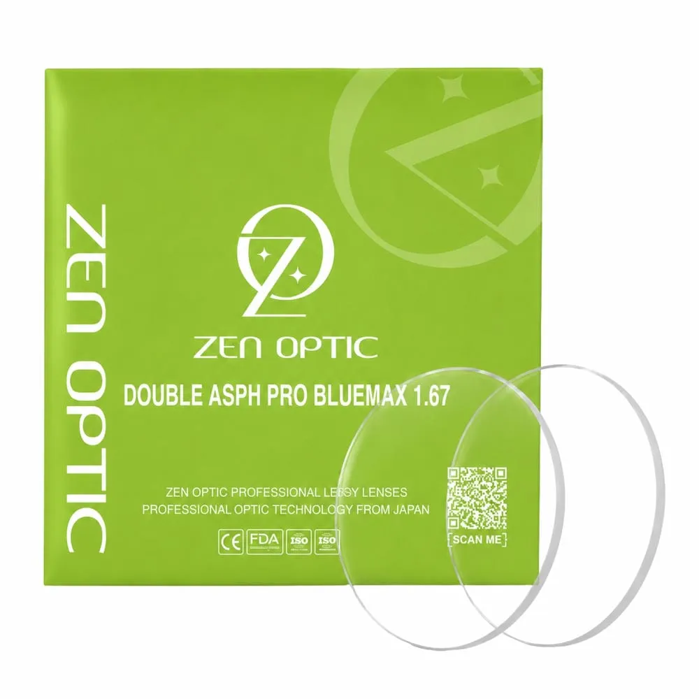 Tròng Kính Chống Ánh Sáng Xanh Zen Optic Double ASPH Pro BlueMax 1.67 – Chính Hãng